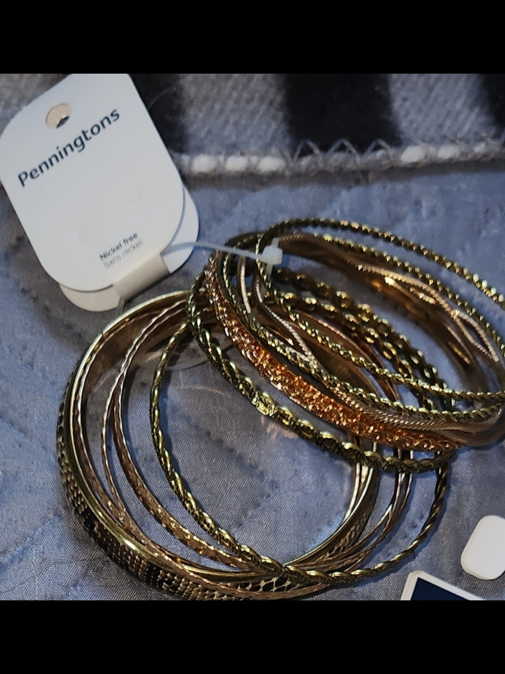 Penningtons Metallic Mixed-Tone Bangle Bracelet Set